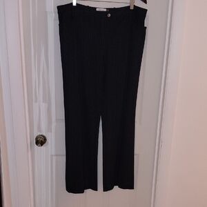 NWOT Calvin Klein Charcoal Black Pinstripe Pants 14, 3 Pockets Button Zip Fly